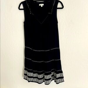 Max Studio Black Dress with White Embroidery